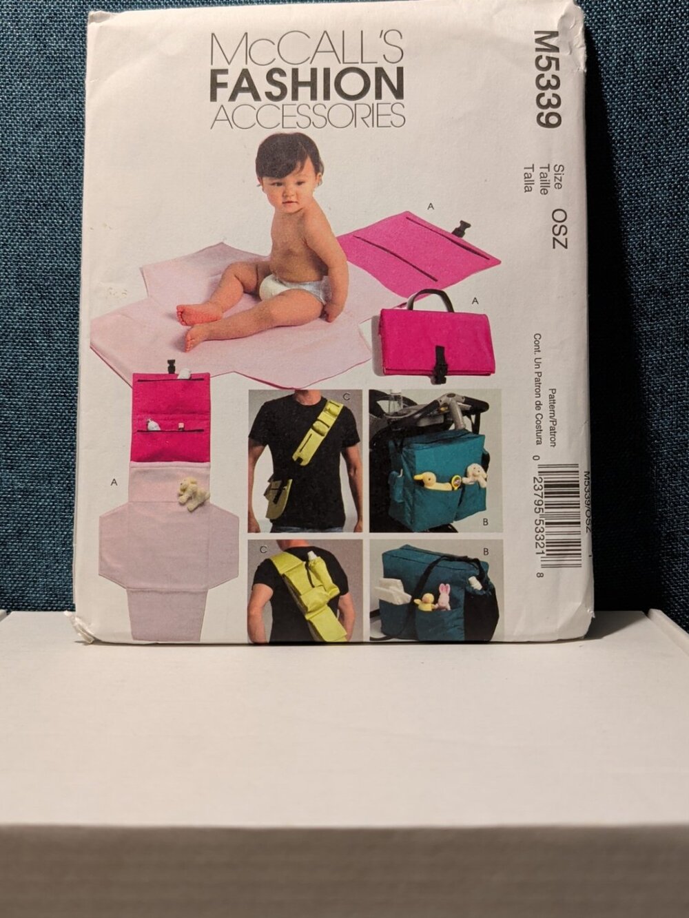 McCall's M5339 Diaper Bag Pattern 2007 Tote Changing Mat Bottle Bag UNCUT Kit